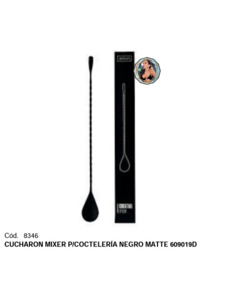 CUCHARON MIXER P/COCTELERÍA NEGRO MATTE 609019D