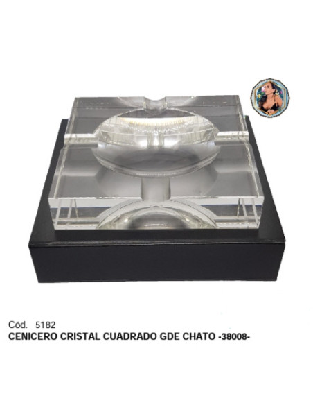 DE CRISTAL CUADRADO GRANDE CHATO  -38008-