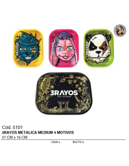 3 RAYOS - METÁLICA SMALL 4 MOTIVOS